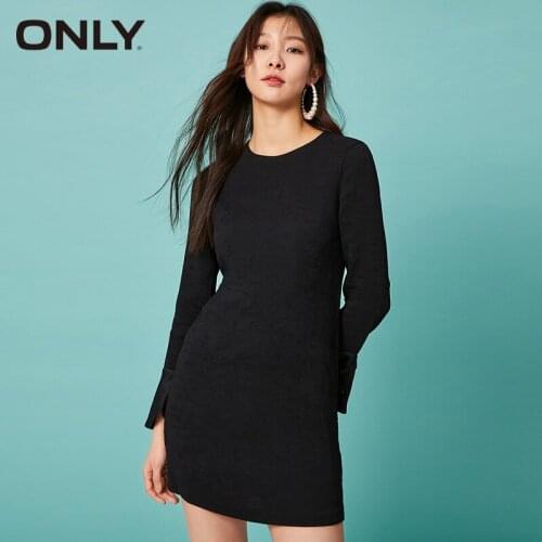 ONLY Patchwork Long Sleeve Loose Straight Dress 120107651