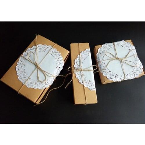 24*12*4.5cm 15Pcs/ Lot Rectangle Kraft Paper Boxes For Candy Egg Tart Party Gift Soap Candle Pack Brown Craft Paper Package Box