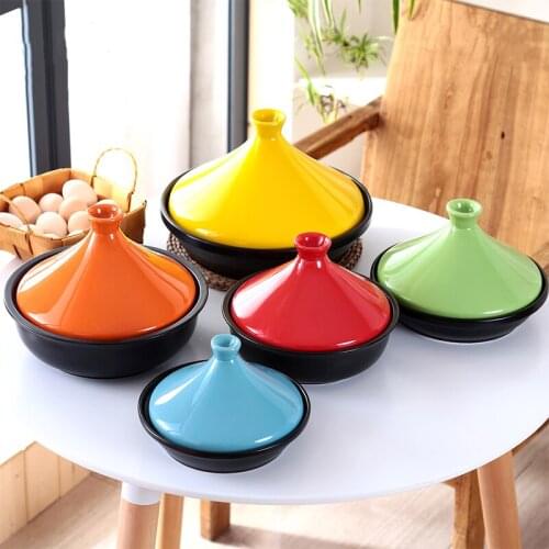 Colorful Taji Pot Ceramics Casserole Japanese Heat-resistant Steamed Vegetable Stew Casserole Rice Pot