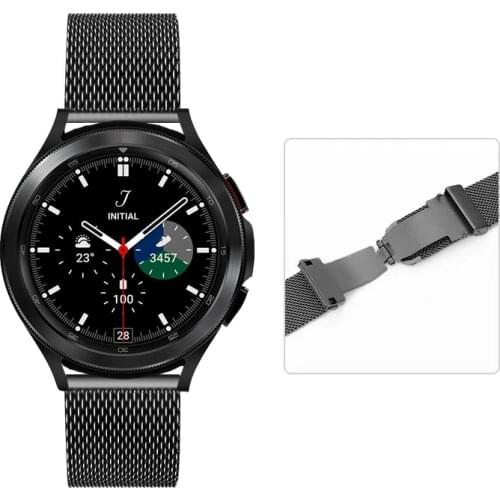 22mm 20mm Milanese strap for Samsung Galaxy Watch 3/Huawei Watch GT2/Amazfit GTR Metal butterfly buckle strap for Galaxy Watch 4
