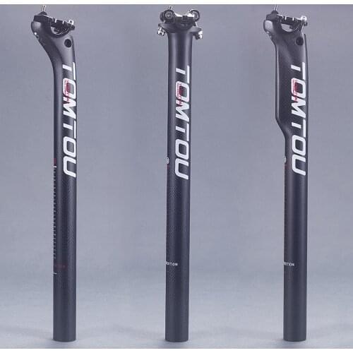 TOMTOU Carbono Fiber Road Bicycle Seat Post MTB Bike Seatpost Cycling Parts 27.2/30.8/31.6mm 3K Matte Red - T45M87
