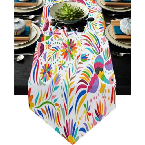 Mexican Embroidery Table Runners Modern Home Kitchen Dining Tablecloths Wedding Party Table Decoration Table Runner