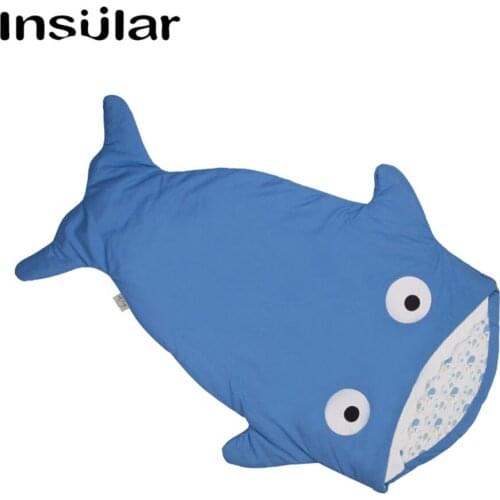 Cute Cartoon Shark Baby Sleeping Bag For Children New Style Winter Unisex Sleepsacks Warm Cotton Blanket Large Swaddle