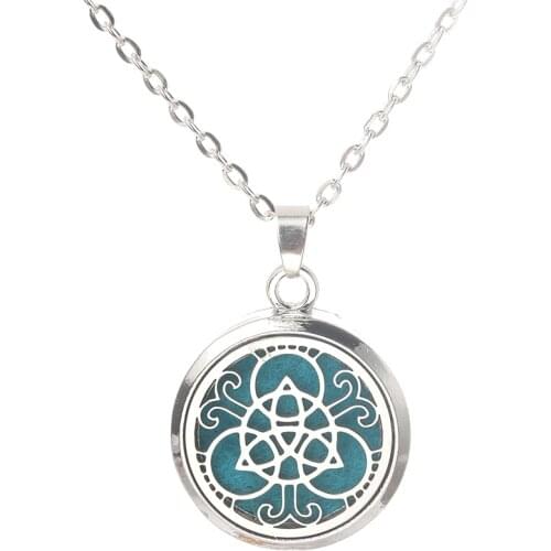 Special Symbol Aroma Box Pendant Necklace Magnetic Aromatherapy Essential Oil Diffuser Perfum Box Locket Pendant Jewelry 27mm