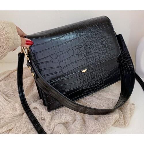 Retro Alligator Print Shoulder Bag PU Leather Bags Fashion Women Bags Female Handbags Crossbody Bags