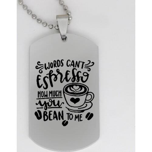Ufine jewelry words can't express how much you bean to me pendant army card stainless steel customed necklace N4325