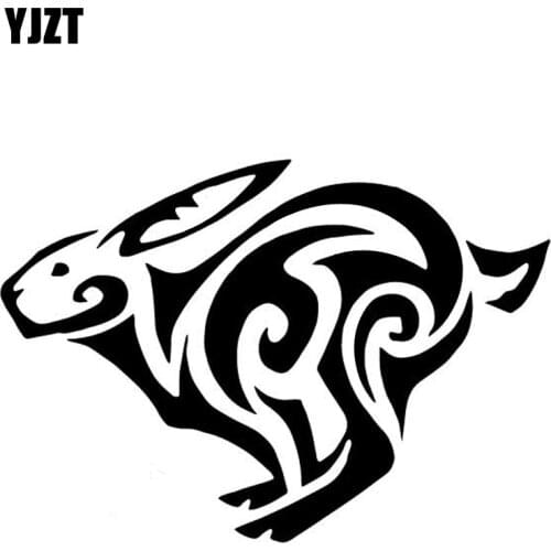 YJZT 15.9CM*11.1CM Rabbit Cartoon Pattern Creative Decor Car Trunk Vinyl Decal Car Sticker Black/Silver C4-2780