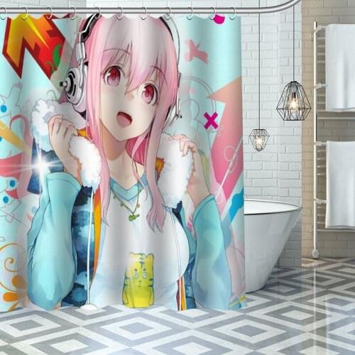 Custom Shugo Chara Shower Curtains Waterproof Fabric Cloth Bathroom Decoration Supply Washable Bath Room Curtain