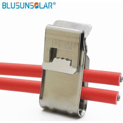 20pcs/lot wholesale 4 x 4mm SUS 304 Stainless Steel material big size PV cable clips , solar cable clamp wire holder