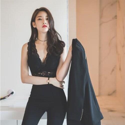 Women Sexy Floral Lace Tank Tops Sleeveless Deep V Neck Tops Hollow Slim Fit Fashion Elegant Retro Summer Translucent Shirts