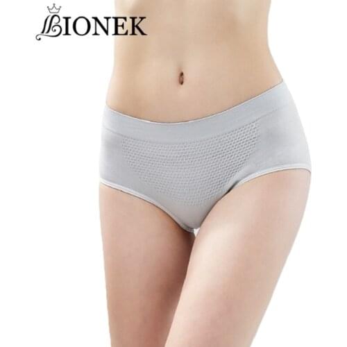 BIONEK Women Panties Warm Abdomen Shaping Cotton Breathable Underwear Buttock Lifting Mid Rise Briefs Ladies Body Shaper Briefs
