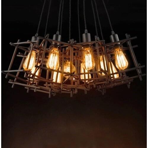 1 Head Iron Wire Pendant Lamps Vintage Nordic Industry Lightings Retro Loft Edison Pendant Lights For Living Room, Resturant