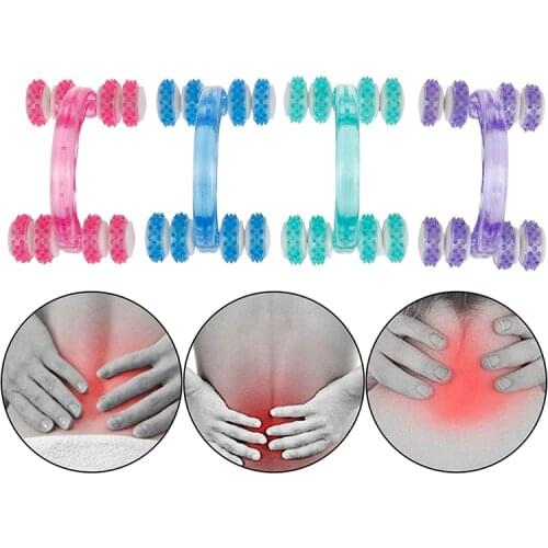 1PC Eight Roller Wheels Full-body Plastic Car Roller Relaxing Hand Massage Tool Reflexology Face Hand Foot Back Body Therapy