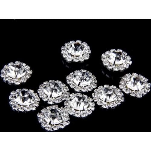 10X WEDDING DECORATIONS Pearl Rhinestone Buttons Flatback Wedding Crafts Decor Embellishments