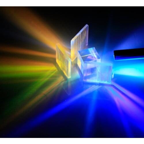 20mm Cube Beam Splitter Prism 1pcs+PBS Grating 4pcs Cross Dichroic X Cubic Prism Optical Glass Square Prism RGB Synthesizer