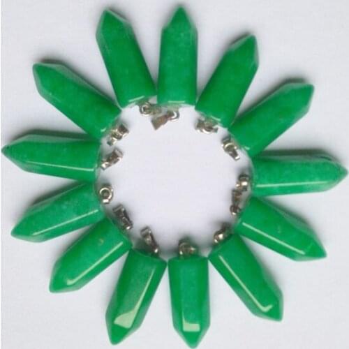 2018 trendy natural stone hexagonal pillar pendants for DIY necklace jewelry making 20pcs/Lot wholesale Free shipping