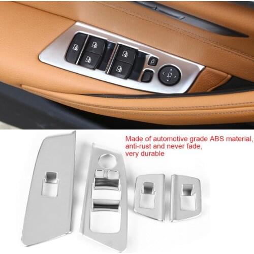 4pcs High Quality ABS Car Window Switch Lift Button Frame Cover Trim for BMW 5 series G30 2017-2018 Durable