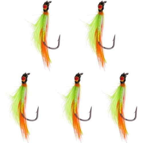 5pcs Dry Flies Bass Salmon Trouts Flies Streamer Fly Fishing Flies