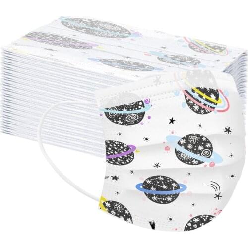 50PCS a box Cartoon Kids Disposable Mask 3 Layer Child Filter Hygiene Thicken Childrens Face Mouth Mask Earloop Fast Delievry