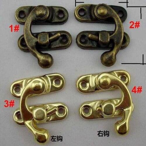 50pcs/lot 29*33mm Golden/bronze Clasp Hardware Metal Buckles Wooden Packing Box Latch Hook Small Shackle Lock Horns Drawer Deco