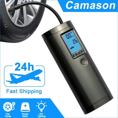 Camason Rechargeable Air Pump Tire Inflator Cordless Portable Compressor Digital Car Tyre Pump for Car Bicycle Tires Balls