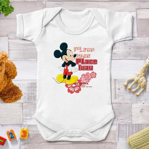 Cartoon Lovely Newborn Bodysuits Short Sleeve Infant Outfits Mickey Print Summer Children Boys Girls Clothes 0-24M Sunsuits Tees