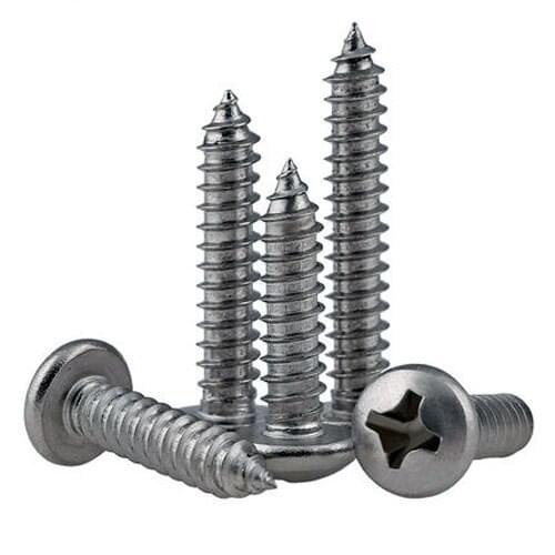 M6 Phillips round screws 304 Stainless steel pan head screw cross machine bolts GB818 16mm-100mm Length