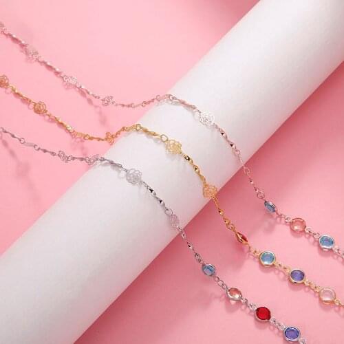 80cm Rose Flower Beaded Glasses Chain Women Sunglasses Reading Glasses Cords Strap Necklace Lanyard Mask Chain Eyewear Accessori