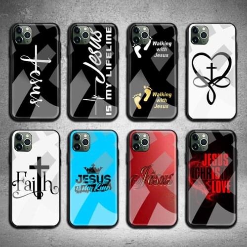 Faith Christian Religious Jesus Phone Case Tempered Glass For iPhone 12 pro max mini 11 Pro XR XS MAX 8 X 7 6S 6 Plus SE 2020