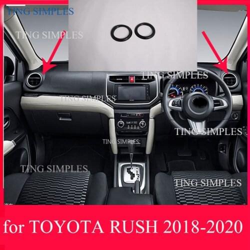 For Toyota Rush 2018 2019 2020 Carbon Fiber Car Side Front Air Conditioning Vent Cover Trim Frame Stickers Styling Accessories