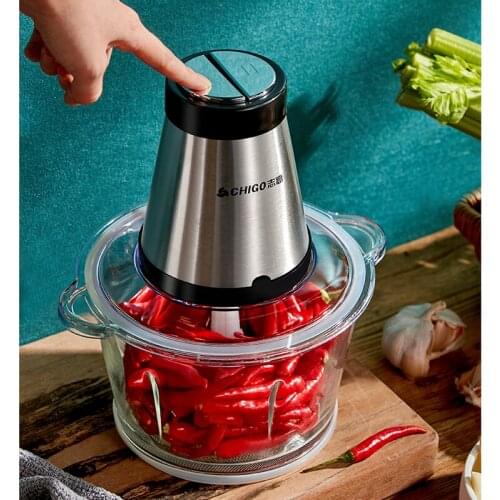 1.8L 2 Speeds 300W Glass Capacity Electric Chopper Meat Grinder Mincer Food Processor Slicer Small Garlic Chili Cooking Device