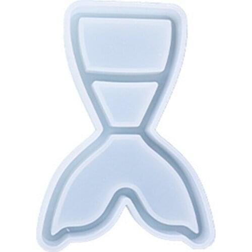 Epoxy Crystal Resin Silicone Mold Fishtail Storage Box Mold for DIY Home Decoration Rings Coins Keys Jewelry Storage