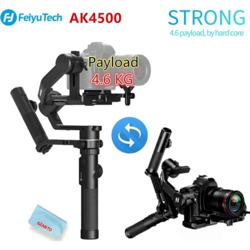 FeiyuTech AK4500 3-Axis Handheld Gimbal DSLR Camera Stabilizer Kit Pole Tripod for Sony/Panasonic/Canon with Remote Follow Fcous