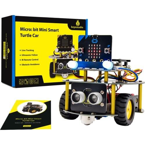 Keyestudio Micro：bit V2 Mini Smart Turtle Robot Car for STEM MicroBit Robot