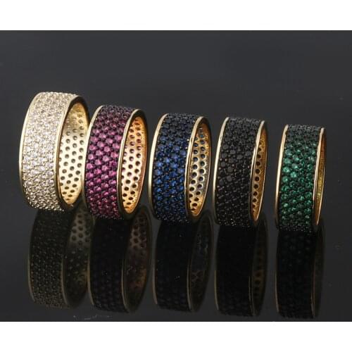 UUNICO 2020 new Ring female personality Round micro-set diamond zircon ring geometric color zircon ring