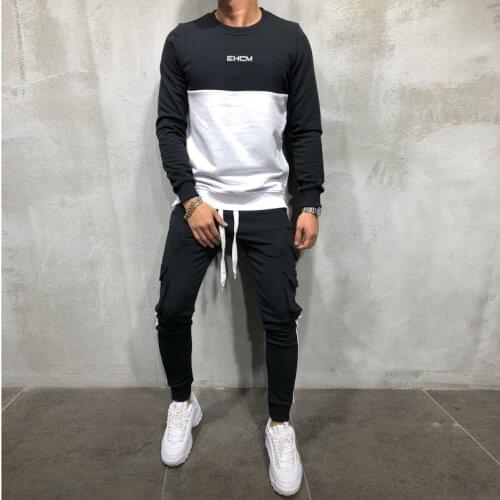 Mens Autumn Hoodies Tracksuit Set Male Sweatshirt Sweatpants Multi-pocket Fashion Trousers High Street Jackets Sets