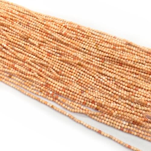 3mm Natural Stone Coral Beaded Loose Round Spacer Beads for Jewelry Making DIY Bracelet Necklace Accessories 38cm