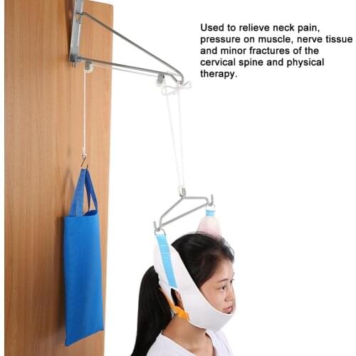 Sandbag Over Door Neck Massager Cervical Traction Device Therapy Stretcher Adjustment Chiropractic Back Pain Relief Relaxation