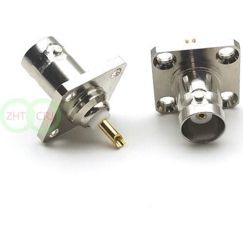 Copper BNC Female Jack with 4 hole Flange Panel Chassis Mount Solder adapter CONNECTOR New