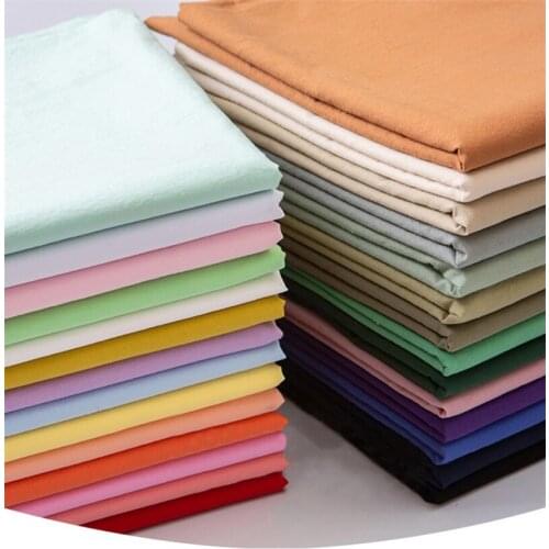 Soft Solid White Pure Cotton Poplin Fabric For Dress Shirt Lining, Black, Red, Pink, Green, Blue, Gray, Khaki, By The Meter