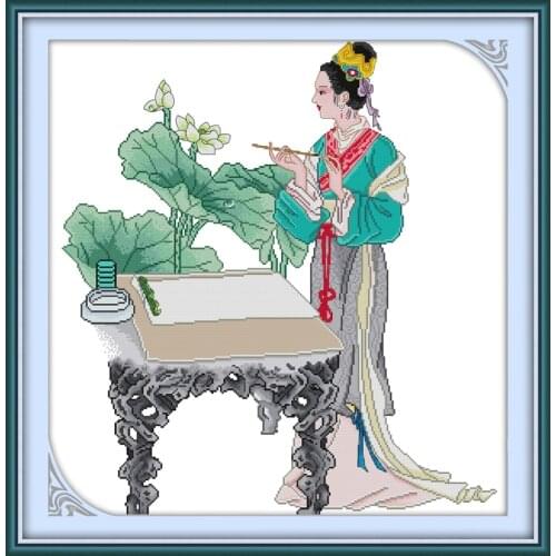 Jia Xichun cross stitch kit people 18ct 14ct 11ct count print canvas stitches embroidery DIY handmade needlework