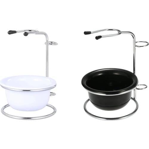 Durable New Men Portable Beard Clean Shaver Kits Set Shaving Bowl Mug Brush Safety Shaving Razor Stand Holder Stainless Steel