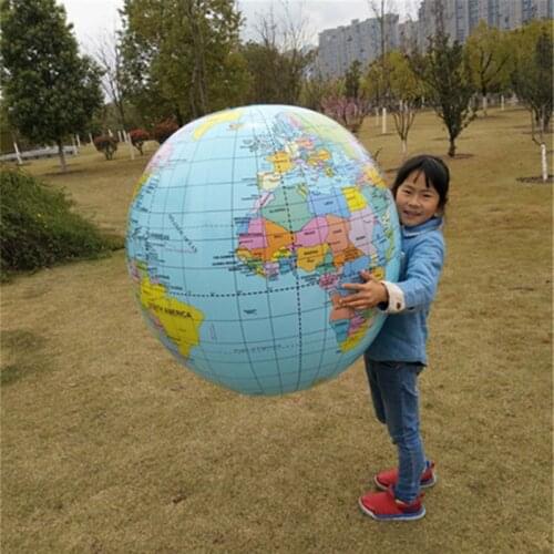 N7ME Jumbo Inflatable Globe 90CM Early Educational Inflatable Earth World Geography Globe Map Balloon Toy Beach Ball Kids Toys