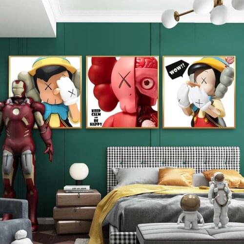 Cartoon Simpson Sesame Street Print Canvas Painting Wall Art Poster Kids Living Room Bedroom Tide Brand Decor Poster Wall Mural