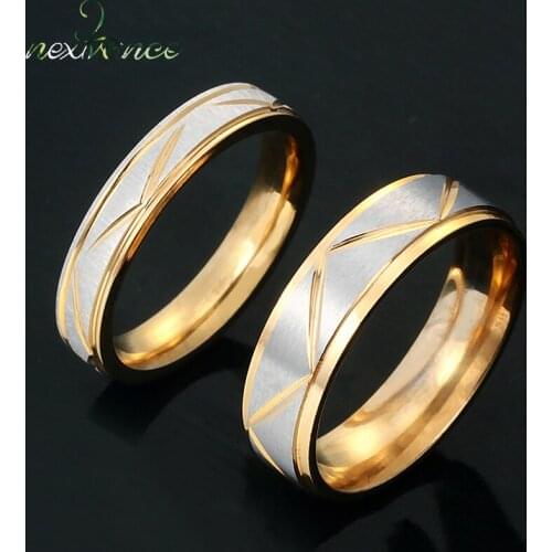 Nextvance Stainless Steel Brushed Couple Ring 4mm 6mm Width Twill Matte Rings For Lover Gift Promise Party Jewelry