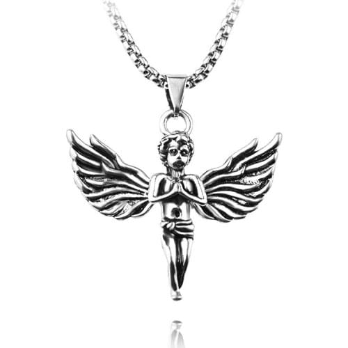Pendant Men and Women Trendy Couple Personality Angel Hip Hop Necklace Pendant Necklace