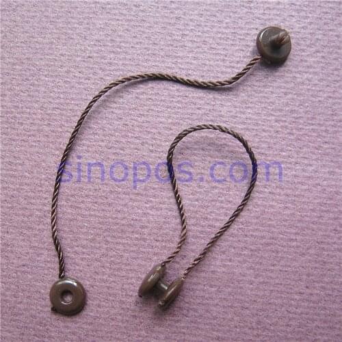 Short Tag String 10cm With Round Button Clip, jewelry accessories garment glasses hang tag seal thread cord rope loop lock pins