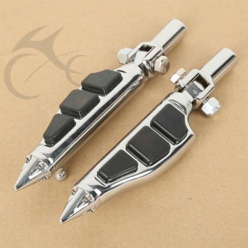 Stiletto Style Pegs Footrests & FootPeg Supports Mounts For Harley Softail 00-06