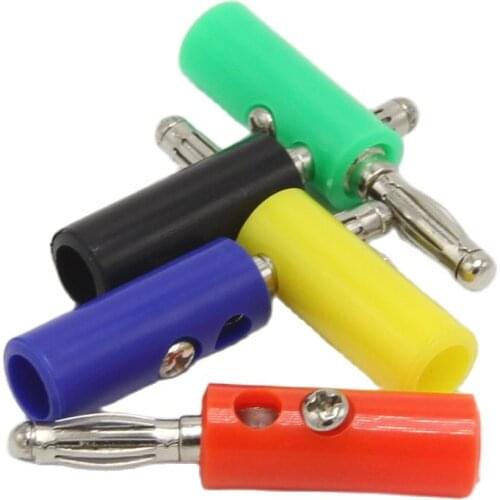 10pcs 5 color Wire Audio Speaker Cable Banana Plug Connectors 4mm Adapter
