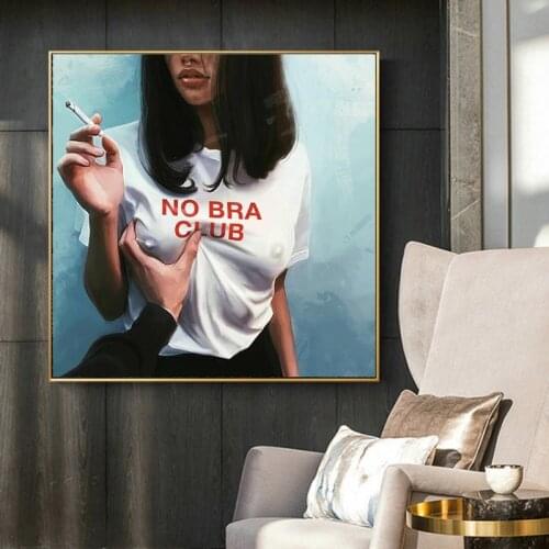 Modern Abstract No Bar Club Girl Canvas Painting Posters and Prints Wall Art Picture Cuadros Home Decoration Living Room Decor